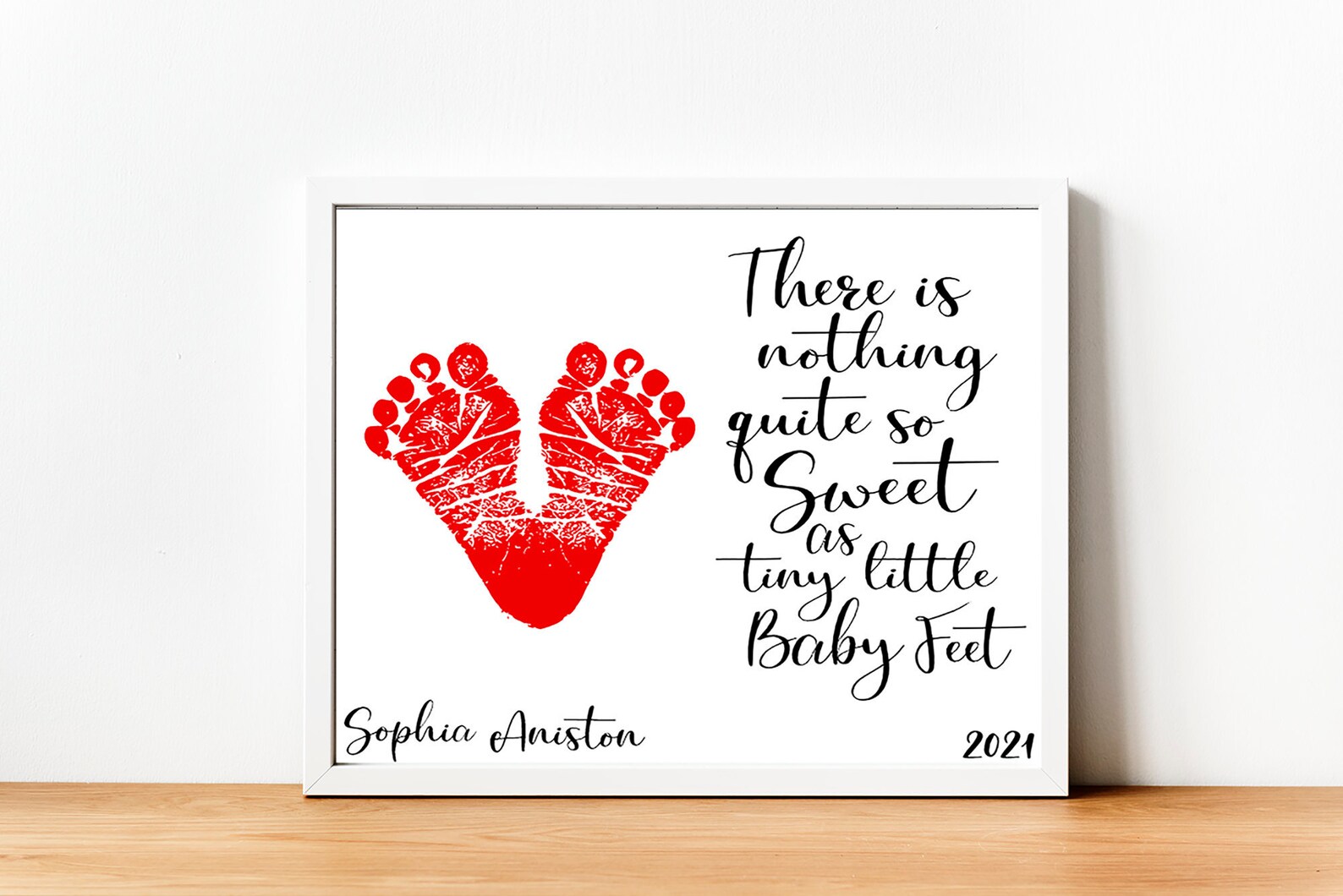Baby footprint canvas Baby footprint keepsake Baby footprint Etsy