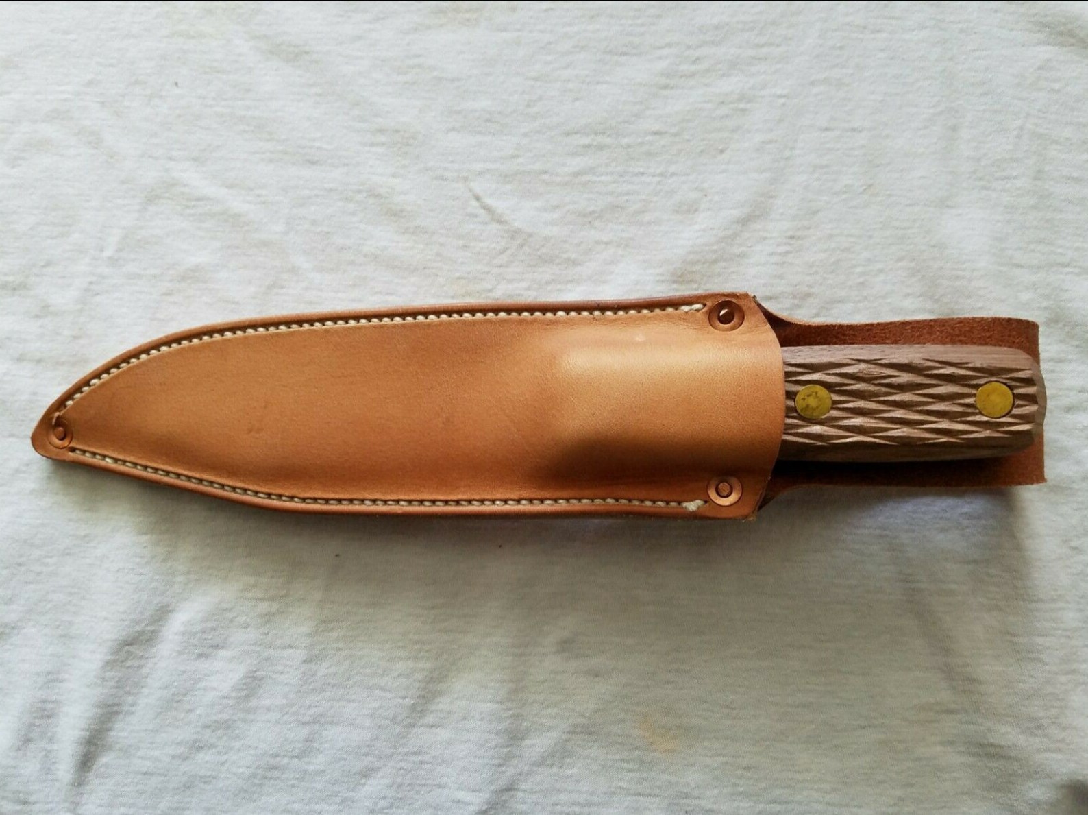 Russell Green River Knife 4215 with Hand Stitched Leather Etsy