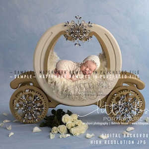 Newborn Digital Backdrop, Newborn Background, Newborn Composite, Newborn Photography Unique - Elsa&#39;s Carriage - High Resolution JPG file