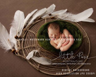 Digital Background Backdrop Newborn Photography Unique - Dreamcatcher - High Resolution JPG file