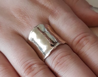 Chunky 14k massivt guld Wrap Ring: Unisex Statement-smycken i gult guld
