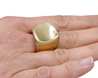 Handgjord signetring i 10k guld: Chunky Boho Comfort Fit