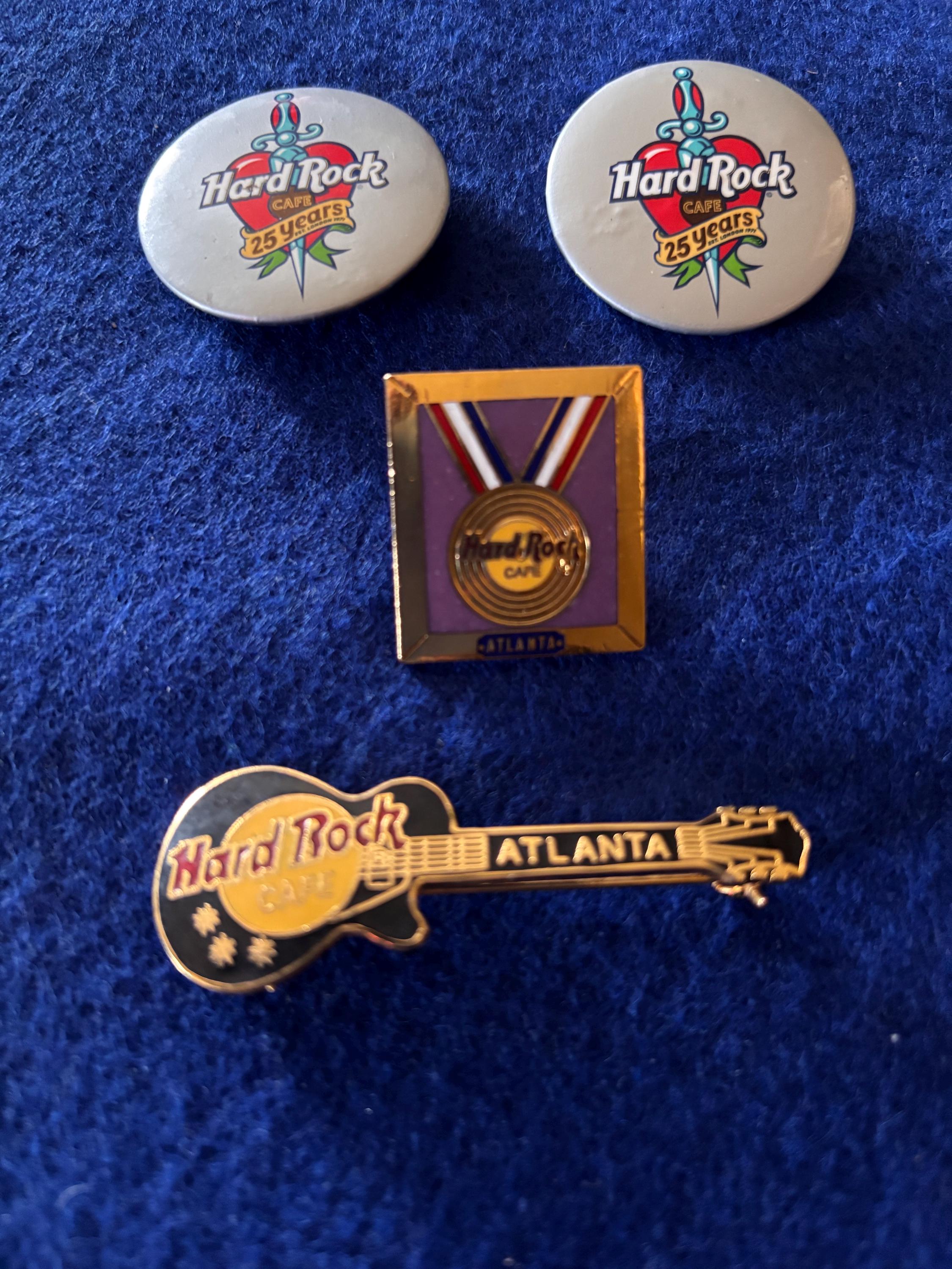 Vintage Hard Rock Cafe Memorabilia: Atlanta Pins & Buttons Set - Etsy