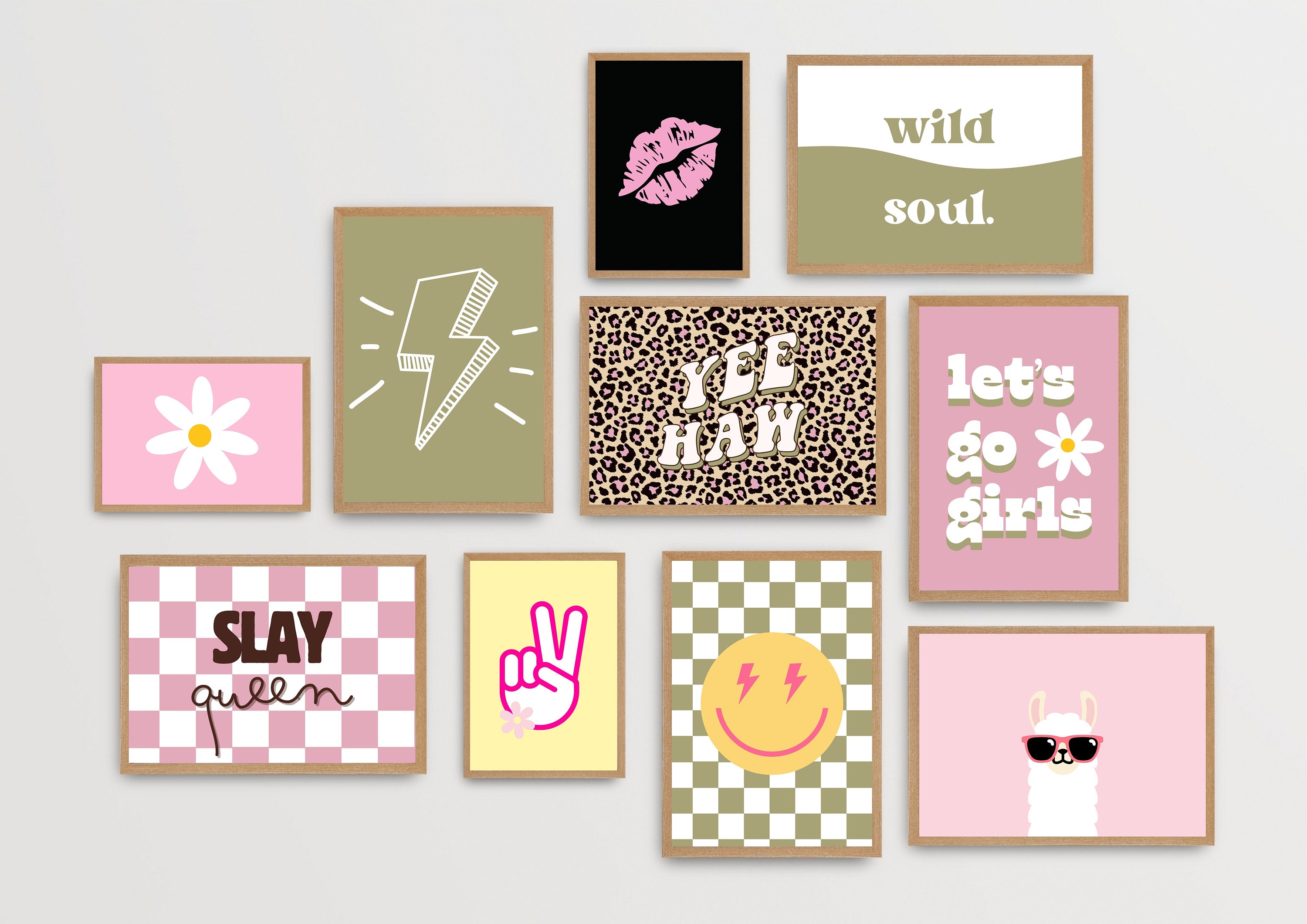 Bedroom Wall Art Prints Girls Room Decor, Wall Art, Poster Girl Prints, Teen Girl Poster Set ...