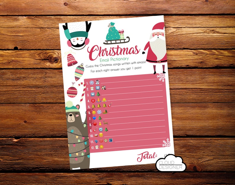 Emoji Christmas Pictionary / Guess the Song/ Famous Christmas | Etsy