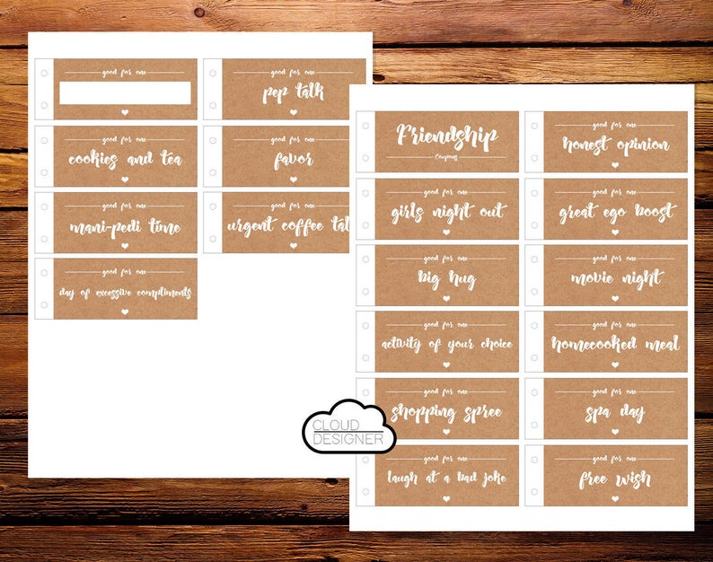 Printable Friendship Coupons Printable Word Searches