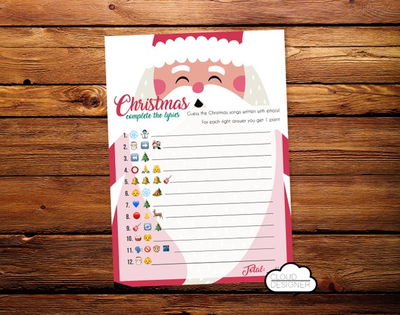 Emoji Christmas Pictionary / Guess the Song/ Famous Christmas | Etsy