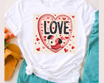 Hund im Herz Clipart Design, mutige LIEBE Textkunst, festliche Weihnachtscliparts, Sublimationsliebe Design, liebevolle Kunst