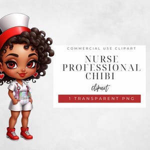 Fröhliche Krankenschwester Zeichentrickfigur Clipart für Spaß Sublimationsdesign - Sofortiger Download für Bastelarbeiten und kreative Projekte