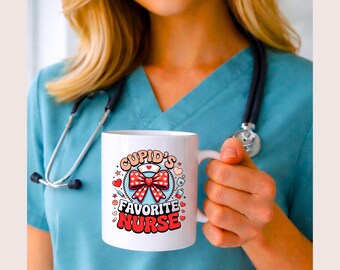 Amors Lieblings-Krankenschwester Clipart - Sofortiger Download Sublimationsdesign für Valentinstag und Geschenke für die Wertschätzung der Pflege