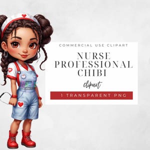 Chibi Krankenschwester Clipart niedliche medizinische Illustration Sublimation Designs