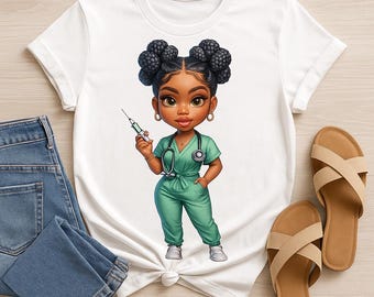 Clipart de enfermera chibi, ilustración médica, descarga digital, arte de enfermera, material para manualidades