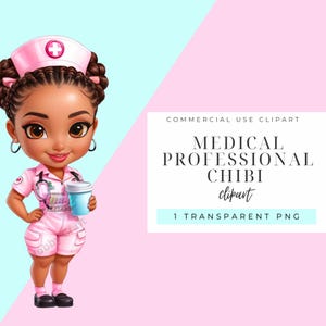 Fröhliche Cartoon Krankenschwester Clipart - Spaß und skurrile Design für Sublimation und Instant Download Projekte
