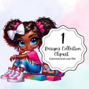 Chibi Girl Clipart: Playful Pigtails, Owl Backpack (Instant Download)