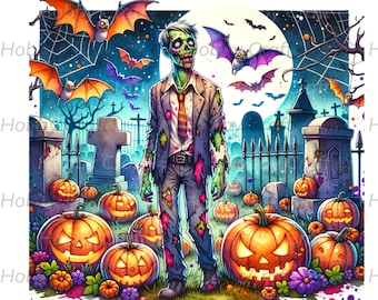 Paquete de imágenes prediseñadas de Halloween: Diseños PNG/JPG espeluznantes (descarga instantánea)