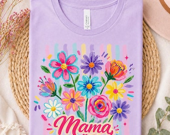 Mama Floral Design, Mother Day Sublimation, Colorful Mom Shirt Graphic, Retro Flower Mama, Cute Mama Gift, Commercial Use, Instant Download