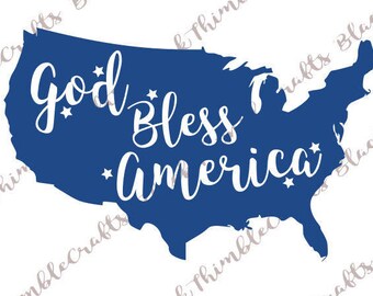 God Bless America United States 4th of July Fourth of July Independence Day SVG PNG HTV Digital Download, tshirt supplies craft supplies