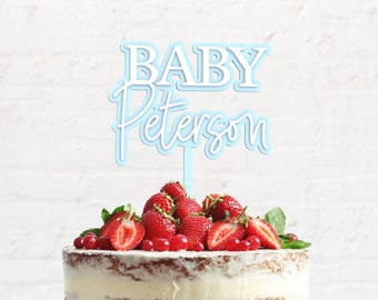Topper per torta personalizzato / Ciondolo per torta per baby shower / Nome personalizzato per bambini / Topper per feste personalizzato / Spedizione gratuita