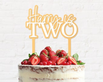 Topper per torta personalizzato / Ciondolo per torta di secondo compleanno / Nome personalizzato per bambini / Topper per feste personalizzato / Spedizione gratuita