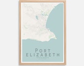PORT ELIZABETH Map Print South Africa City Map Print Housewarming Gift Wall Art Poster Wall decor A3 A2 16x20