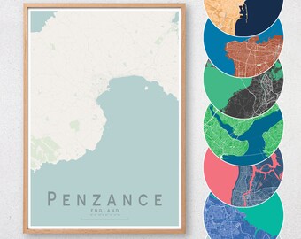 Map Of Cornwall Etsy