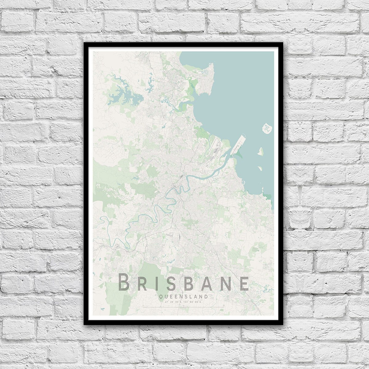 Wall Décor Printable Wall Art Modern Home Decor PRINTABLE Brisbane Map