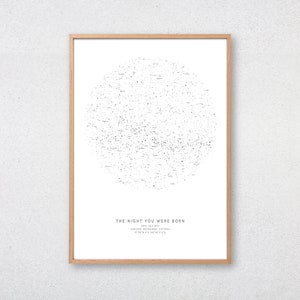CUSTOM Star Map Print Vatertag Geschenk Personalisiertes Poster Hochzeit Nachthimmel Karte Konstellation Print Monochrome Wand Kunst Poster