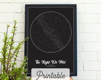 CUSTOM Star Map PRINTABLE Wedding Gift Personalized Star Poster Valentines Day   Night Sky Map Constellation Print Wall Art Anniversary
