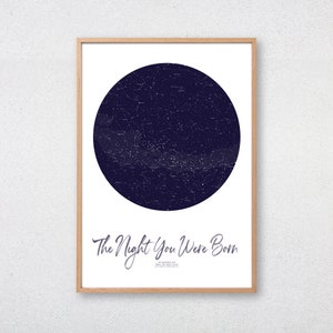 CUSTOM Sternenkarte Vatertag Geschenk Personalisierte Stern Poster Hochzeit Geburtstag Nachthimmel Karte Konstellation Druck Monochrom Wand Kunst Blau