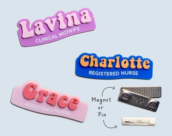 Personalised Work Name Badge | Custom Occupation Tag | Name Accessory | Custom Nurse Teacher