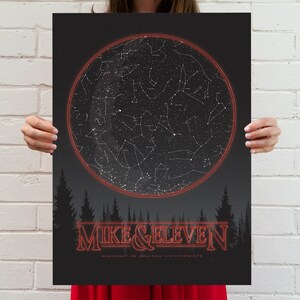 CUSTOM Stranger Things Star Map PRINTABLE Wedding Gift Personalized Star Poster Valentines Day Night Sky Map Constellation Print Wall Art image 6