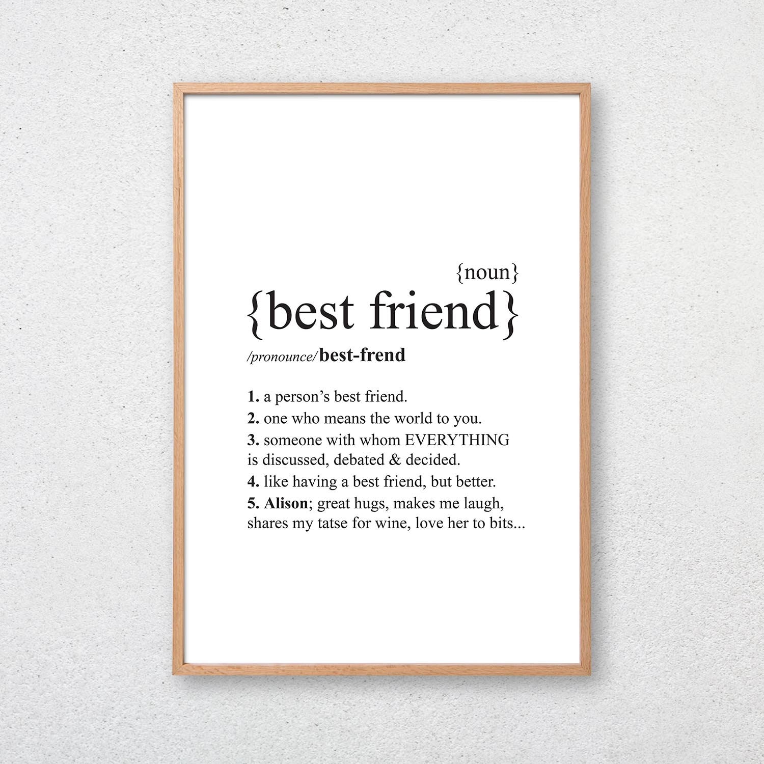 BEST FRIEND Custom Dictionary Definition Quote Print image picture