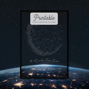 CUSTOM Earth Star Carte IMTABLE Cadeau de mariage Personnalisé Étoile Affiche Valentines Day Night Sky Carte Constellation Imprimer Wall Art
