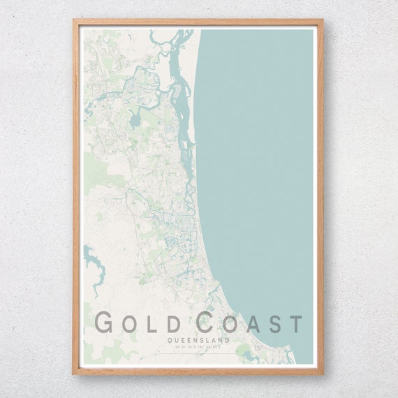 Gold Coast Street Map Gold Coast Qld City Street Map Print Wall Art Poster Wall | Etsy Canada