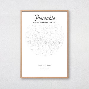 Mapa de estrelas personalizado para impressão, presente de casamento, poster de estrela personalizado, dia dos namorados, noite, mapa do céu, aquarela, constelação, arte de parede
