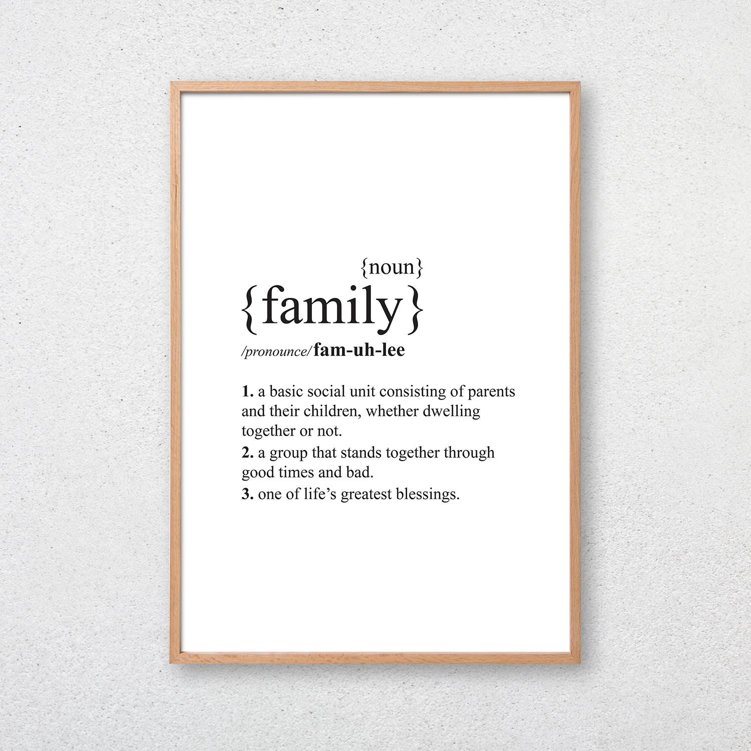 FAMILY Dictionary Definition Quote Print Wall Art Room Etsy Australia
