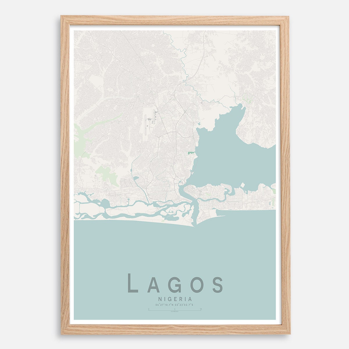 Ville Du Nigeria En 3 Lettres Impression de la carte LAGOS Carte de la ville du Nigeria - Etsy France