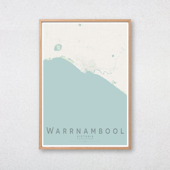 Map Of Warrnambool Vic Warrnambool Map Print Victoria Australia Melbourne Wall Art | Etsy