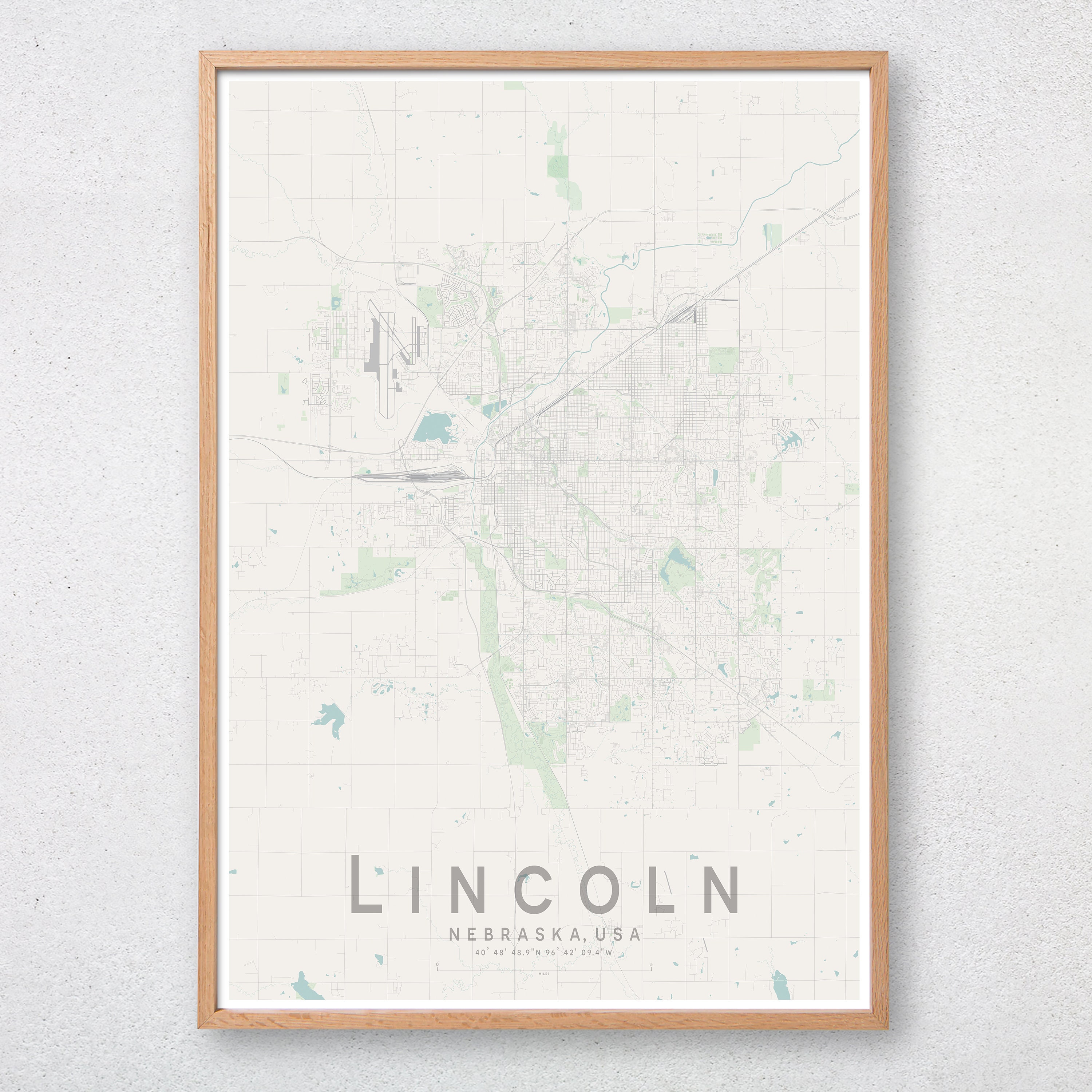 LINCOLN Map Print United States City Map Print Wall Art - Etsy