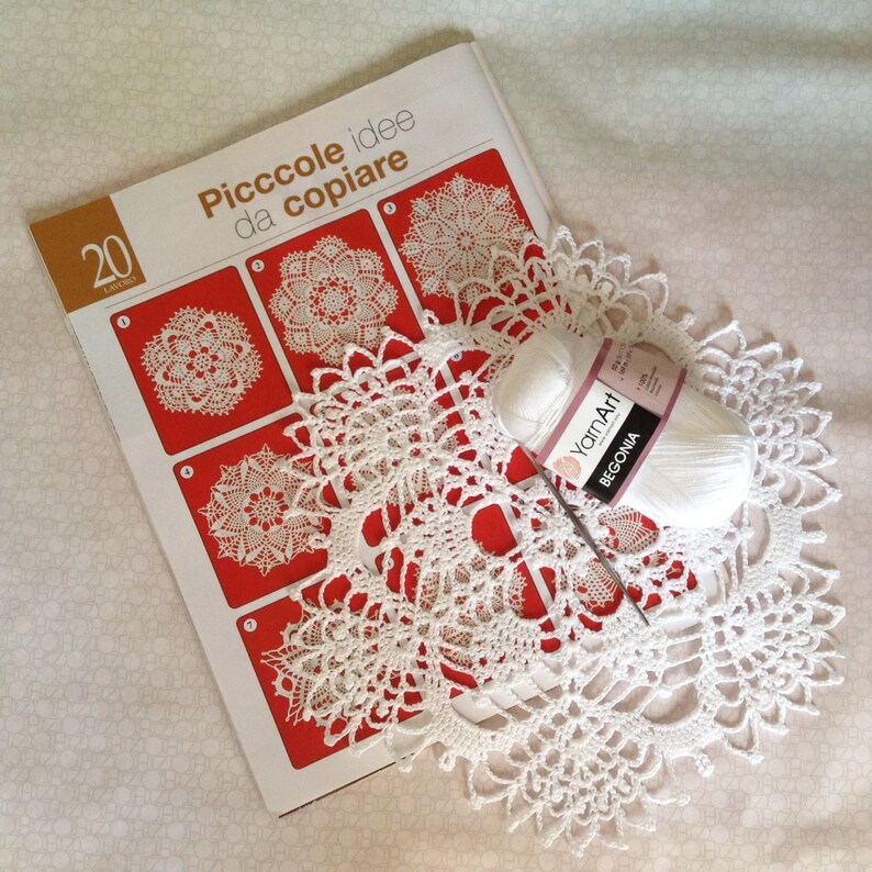 Doily Bellissima1 Table decoration Home decor,Lace doily White Doily crochet Handmade For housewares Crochet doily White doily cotton