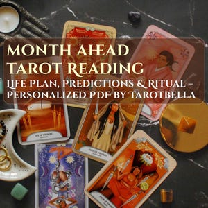 Month Ahead Tarot Reading – Levensplan, voorspellingen en ritueel – Gepersonaliseerde pdf door Tarotbella
