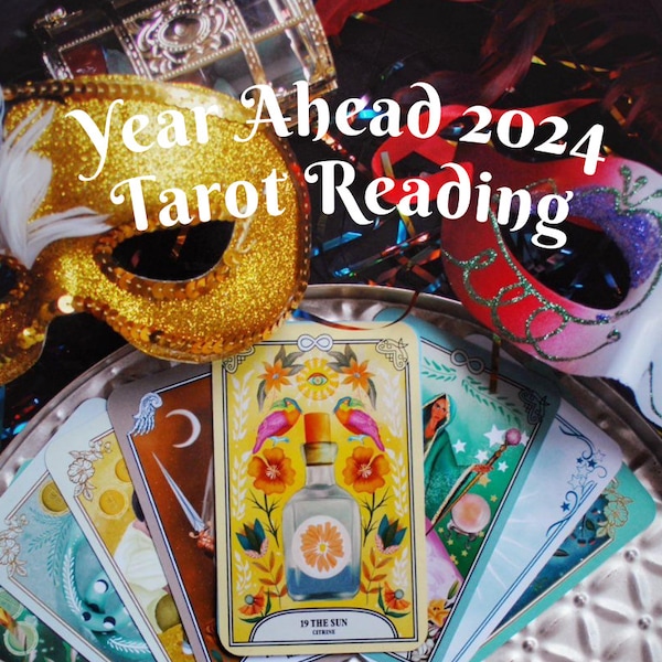 YEAR AHEAD PREDICTIONS 2024 tarot reading by Tarotbella- with Good Karma tarot deck creator, online tarot reading via email/pdf