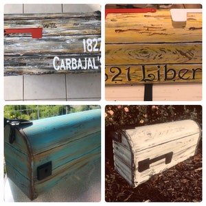 Beach mailbox only painted faux wood Mermaid FLAG NOT INCLUDED turquoise blue distressed rustic look image 8