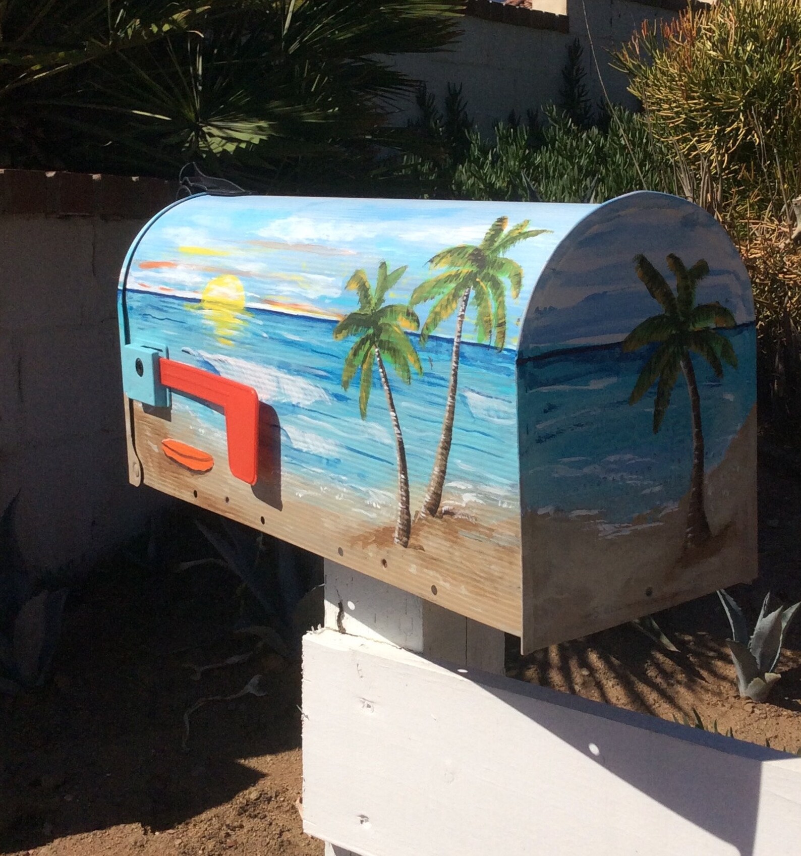 Hand painted mailboxes beach surf board tropical coastal Etsy