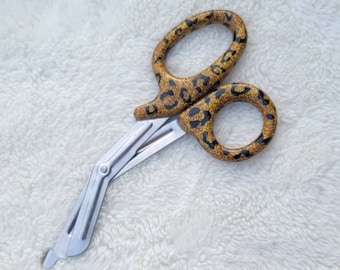 Leopard Print Trauma Shears | Custom Medical Scissors | Nurse Practitioner Gift | EMT, CNA, RN Accessories