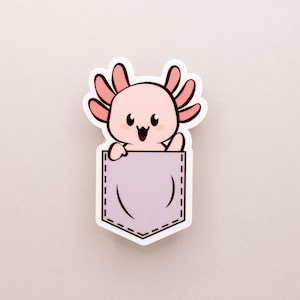 Pocket Axolotl Sticker | Vinyl Sticker | Handmade Sticker