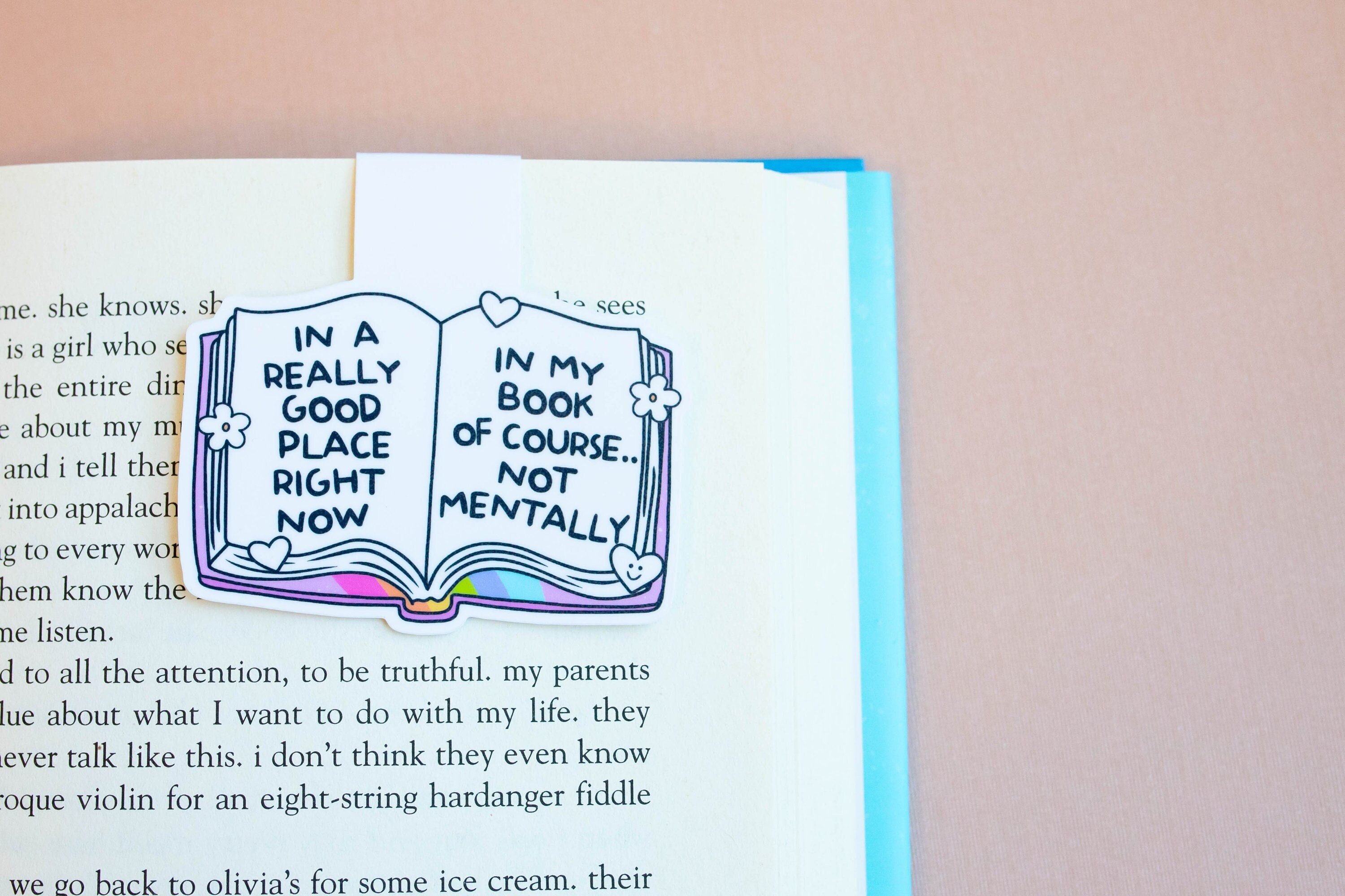 In a Really Good Place Magnetic Bookmark | Handmade Bookmarks | Bookish Gift | Gifts for Readers | Mental Health Awareness