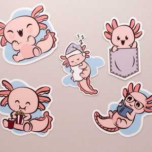 Axolotl Sticker Set | Vinyl Sticker | Handmade Sticker