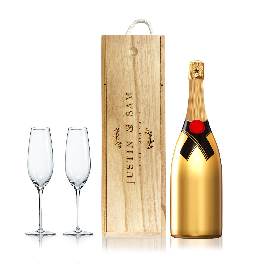 Personalised Wine / Champagne Box With Rope Handle | Wedding ...