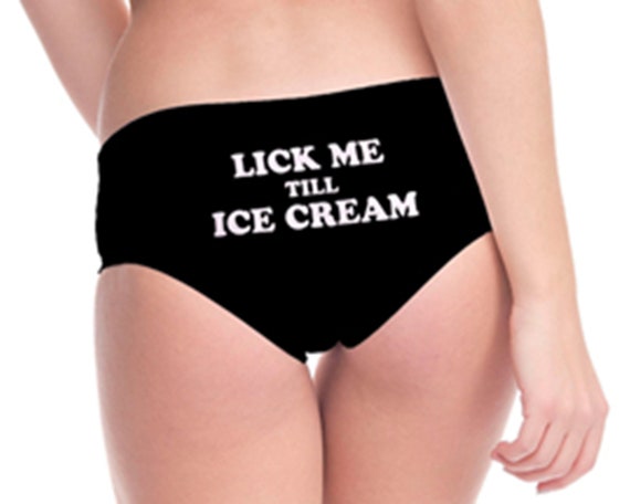 Funny Panties Lick Me Till Ice Cream Womens Underwear, Hipster